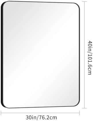 BONEWEI 30x40 inch Bathroom Mirror, Wall Mounted Bathroom Frame Vanity Mirror - Image 7
