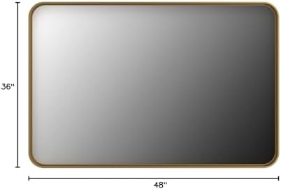 TokeShimi 48x36 Inch Brushed Gold Bathroom Vanity Mirror - Image 6