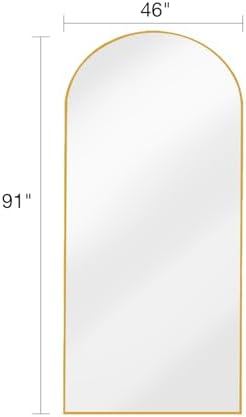 KOMCOTE Full Length Floor Mirror, 91x46 Inch Oversized Arched Standing Mirror - Image 7