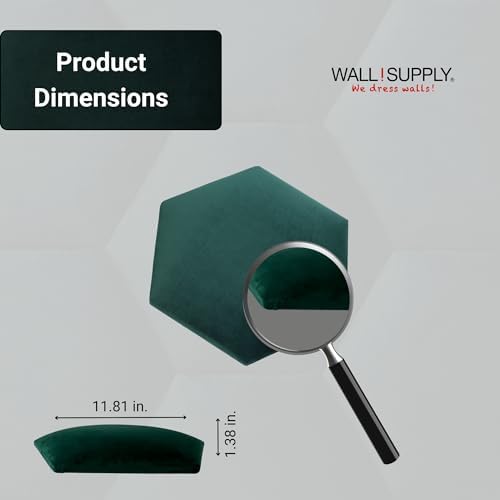 Wall!Supply - Green Hexagon Velvet Wall Panels - Plush Textile Wall Covering - Image 6