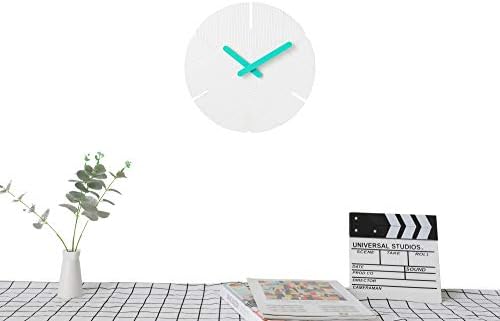 Stephanie Imports Modern Minimalist Hiding White & Teal Green Silent Wall Clock - Image 4
