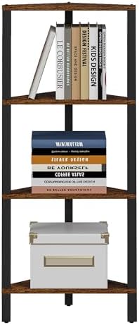 TUTOTAK Corner Shelf, 4-Tier Corner Bookshelf - Image 7