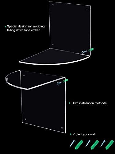 5 Tier Corner Shelf Wall Mount Floating Acrylic Corner Shelves Easy to Assemble - Image 6