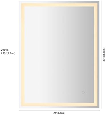 JONATHAN Y Pax LED Bathroom Vanity Mirror 24" x 32" Front Backlit - Image 6