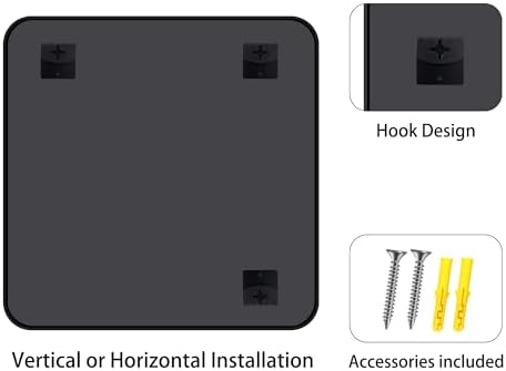 FORBATH Bathroom Mirror for Over Sink 24x24 Inch Black, Square Wall Mirror - Image 7