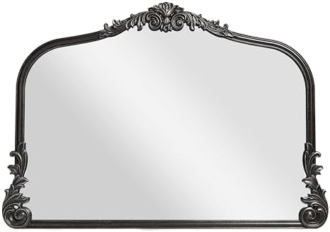 Wylde Iris English Estate Carved Arch Wood Wall Mirror, Mirror - Image 7
