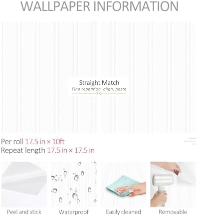 ReWallpaper Beadboard Wallpaper Peel and Stick White Contact Paper Cabinets - Image 7