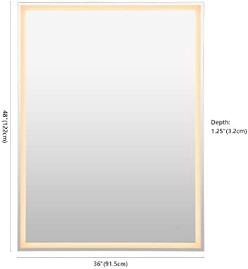 JONATHAN Y Pax LED Bathroom Vanity Mirror 36" x 48" Front Backlit - Image 6