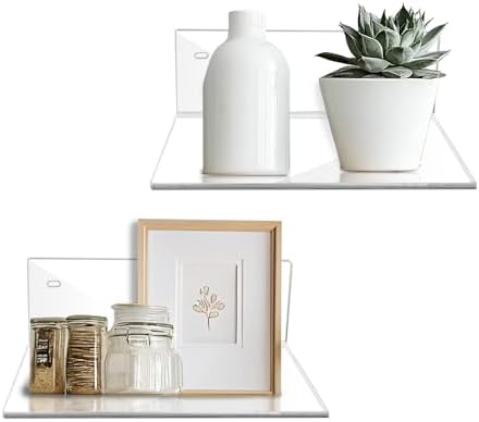 2 Pcs Clear Acrylic Floating Wall Shelves, Small Floating Shelves - Image 7