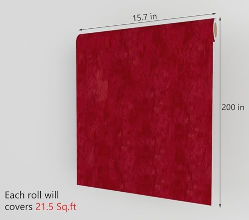 Decotalk Self Adhesive Velvet Wallpaper Red Velvet Peel and Stick Wallpaper - Image 7