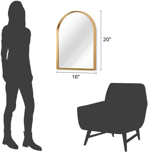 Arch Bathroom Wall Mirror Gold Vanity Metal Frame Mirrors Home Decor - Image 7
