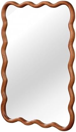 GDFStudio 20"x30" Wavy Rectangle Solid Wood Frame Mirror, Bohemian Decorative - Image 7