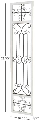 Deco 79 Wood Scroll Home Wall Decor Distressed Ornamental Panel Wall Sculpture - Image 6