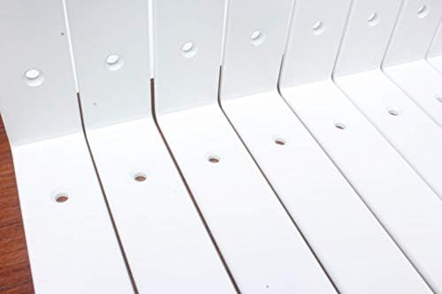 8 Pack - L 8" x H 6" x W1.5, 5mm Thick White L Shelf Bracket, Iron Shelf - Image 7