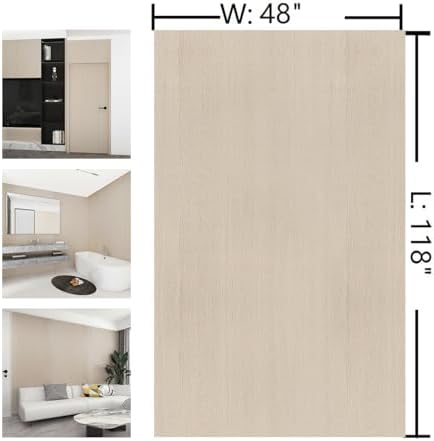 Off White Wood Wallpaper Peel and Stick Wood Grain Contact Paper 48"x118" - Image 7