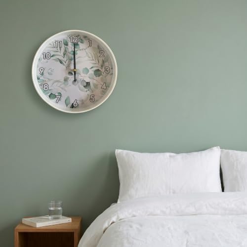 Soft Green Eucalyptus Leaf wall Clock Silent Non Ticking Battery Operated wall - Image 7