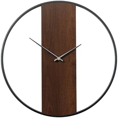 Cuspin 30 Inch Large Wall Clock Modern Rustic Walnut Dial Decorative Clock - Image 6