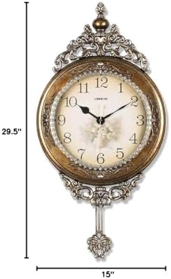 SHISEDECO 29.5" Large Vintage Antique Grandfather Pendulum WallClock - Image 5