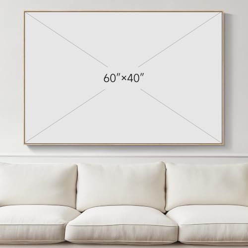 Extra Large Framed Beige Blue Coastal Abstract Wall Art, Horizontal 60x40 - Image 7
