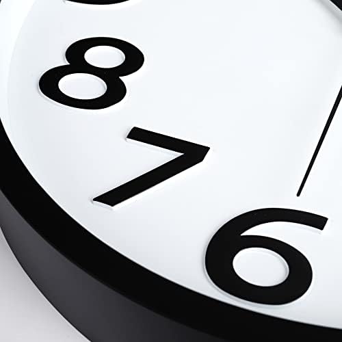 Lafocuse 12 Inch Modern Analog Black and White Wall Clock - Image 6