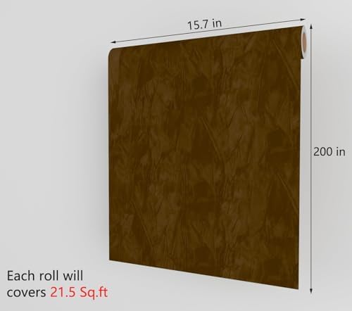 Decotalk Dark Brown Velvet Felt Sheets 15.7"x200" Adhesive Felt Wallpaper Peel - Image 7