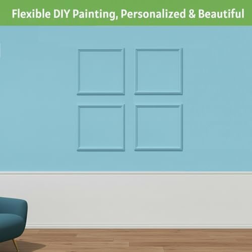 Peel and Stick Wall Molding, 4 Set 24" x 24" Pre Cut Wainscoting Panels - Image 6