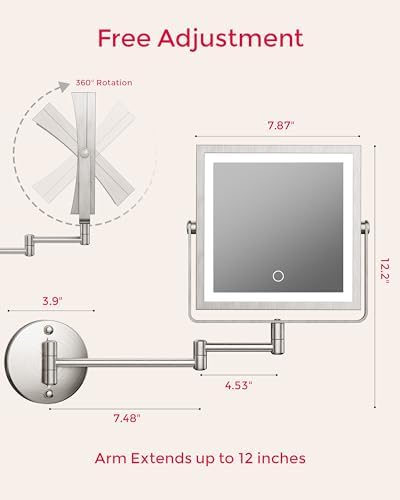 Rechargeable Wall Mounted Makeup Mirror - Image 6