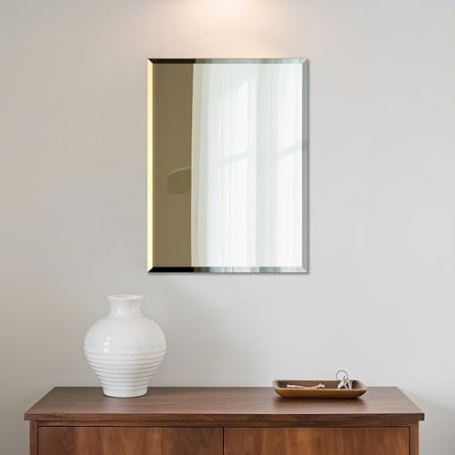 Beveled Bathroom Mirror for Wall, 16x12 Inch Small Frameless Wall Mirror - Image 7