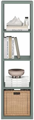 Furinno Cubicle Book Shelf, Vertical 4-Cube Bookshelf, Extra Thick Horizontally - Image 7