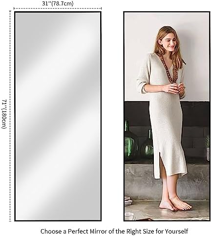 Koonmi 71"x30" Floor Mirror Full Length, Large Black Mirror - Image 6
