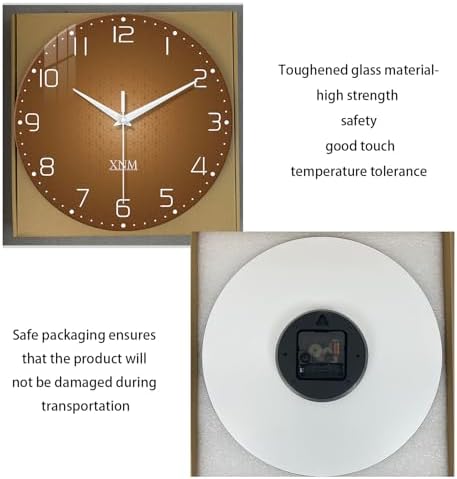 XNM Glass Kitchen Wall Clocks Battery Operated 14 Inch - Image 6