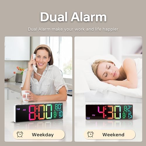 JALL 10.5'' Large Digital Alarm Clock - Image 6