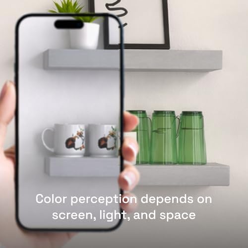 Solid Wood Floating Shelves for Wall 16 Inch Grey, Wooden Bathroom Shelf - Image 7