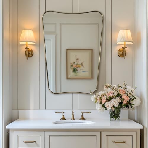 ANDY STAR 24x32 Inch Gold Mirror, Bathroom Vanity Mirror, Antique Brass - Image 6