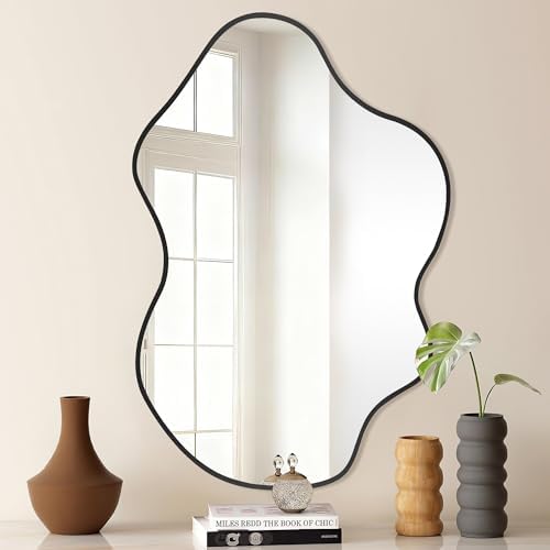 Black Asymmetrical Bathroom Mirror - Image 5