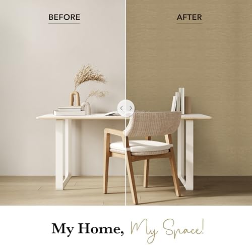 GoDear Design Natural Woven Faux Grasscloth Textured Wallpaper - Image 6