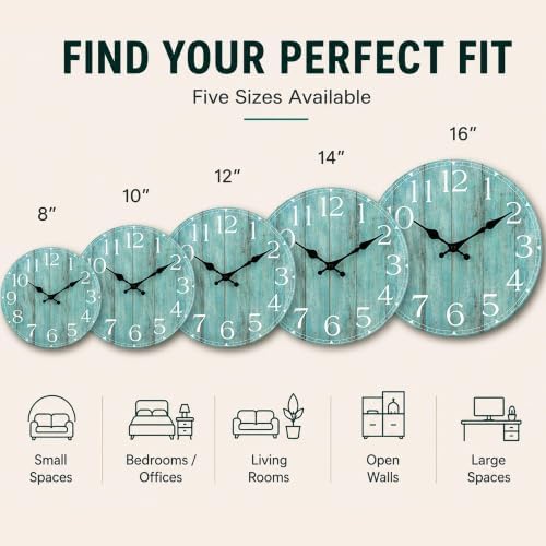 10 Inch Wall Clock, Silent Battery Operated Analog Clock - Image 7