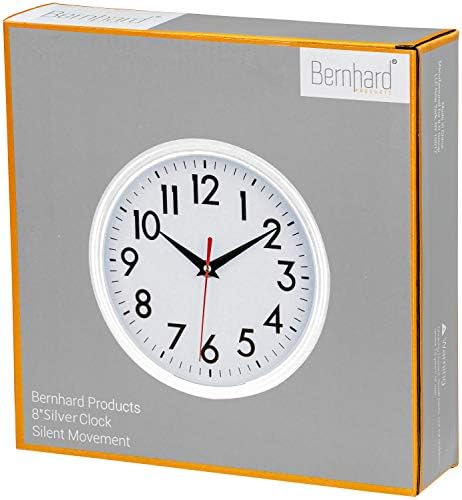 Bernhard Products White Wall Clock 8 Inch Retro Kitchen Silent Non-Ticking - Image 7