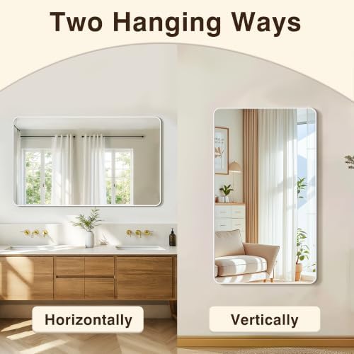 Vanity Bathroom Mirror, 50”x30” Silver Bathroom Mirror - Image 6
