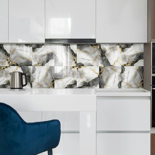 10 Sheets Marble Peel and Stick Backsplash Tile, Living Room - Image 6