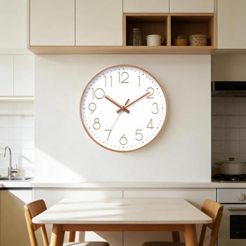 DAXSMY Wall Clock 12 Inch Rose Gold Decorative, Battery Operated Silent - Image 7