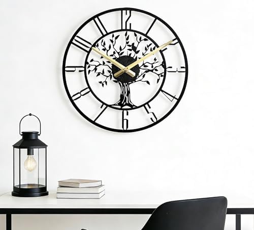 Large Tree of Life Wall Clock, Metal Large Modern Wall Clocks - Image 6