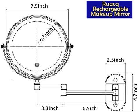 Ruacq Wall Mounted Makeup Mirror - Image 6