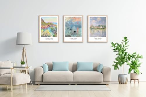 Framed Claude Monet Sunrise Canvas Wall Art, Vintage Impression Paintings - Image 7