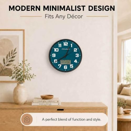 Cloud Space 12” Silent Wall Clock Battery Operated, Non Ticking Modern Wall - Image 7