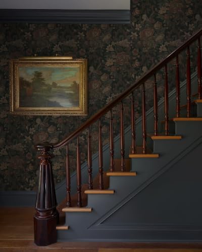 Dimoon Vintage Peel and Stick Wallpaper Dark Green Floral Wall Paper 16.1"x393" - Image 7