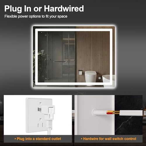 LED Bathroom Mirror with Lights, 30 x 40 Lighted Vanity Wall Mirror - Image 7