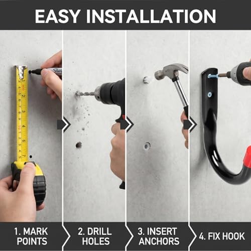 Wall Mount Garage Storage Hooks, Heavy Duty Steel Storage Hook Great - Image 7