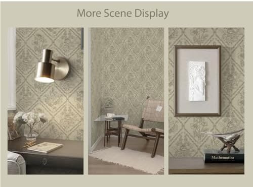 Kitico Peel and Stick Wallpaper Vintage Bohemian Wallpaper Khaki Contact Paper - Image 6