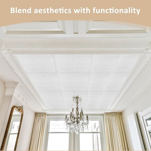 Nuanchu 80 Pcs 13.8 x 13.8 Inch Ceiling Tiles Peel and Stick - Image 6